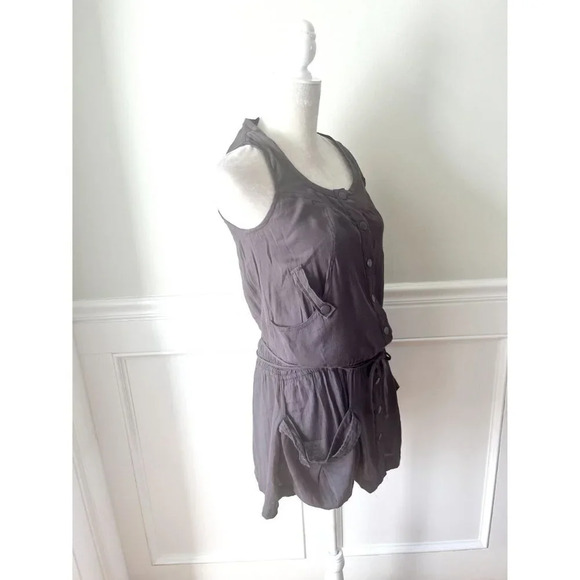 Anna Sui Silk Utility Dress with Flaws Gray 36 - Picture 2 of 6